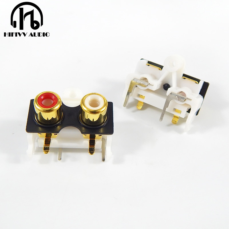AV2-8.4-10 vergoldung RCA Buchse 90 Grad schweißen PCB für Signal ausgang Stecker