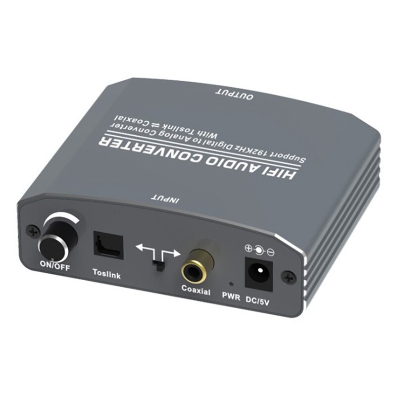 Audio digital to Analog Audio Converter 192KHz Audio Decoder HiFi Digital Optical Coaxial Converter
