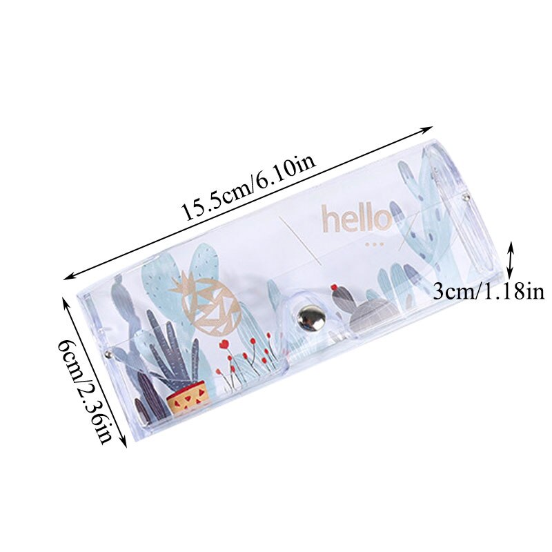 Estuche transparente de PVC con dibujos de Cactus para gafas de mujer, estuche de protección, accesorios para gafas, 1 unidad