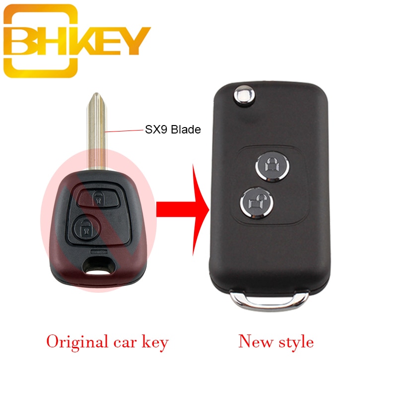 Ulisem 2 Tasten Auto Fernbedienung Fob 433 MHz ID46 Für Citroen Saxo Picasso Xsara Berlingo