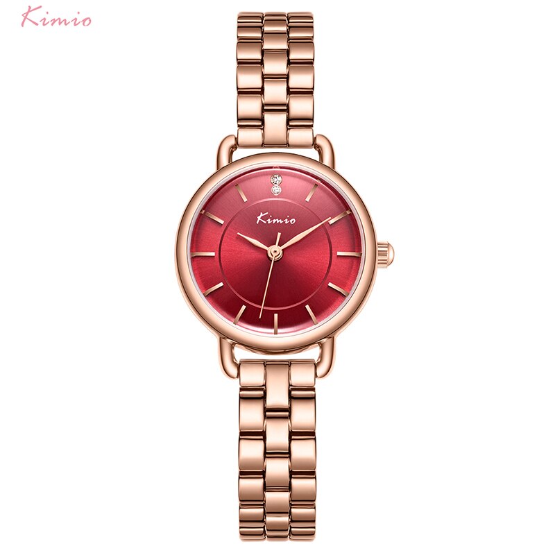 Kimio, reloj de pulsera de cuarzo Simple para mujer, reloj de pulsera de acero inoxidable, reloj de resistente al agua, relojes de vestir para mujer, reloj femenino: 5218
