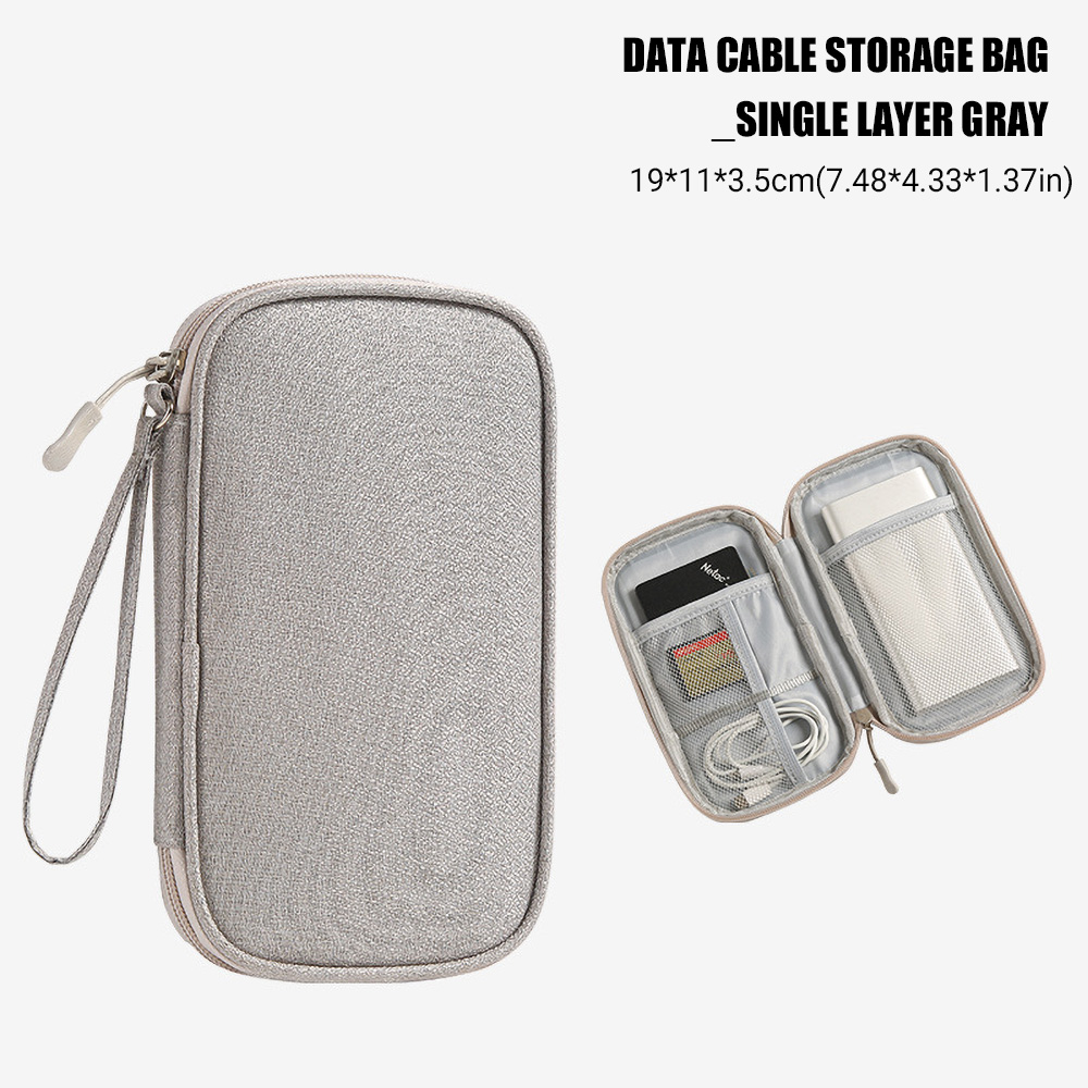 Reise tragbare digitale Zubehör Aufbewahrungstasche Organizer von Handytasche U Disk Ladebank Handy, Mobiltelefon Datenkabel Aufbewahrungstasche: Grau