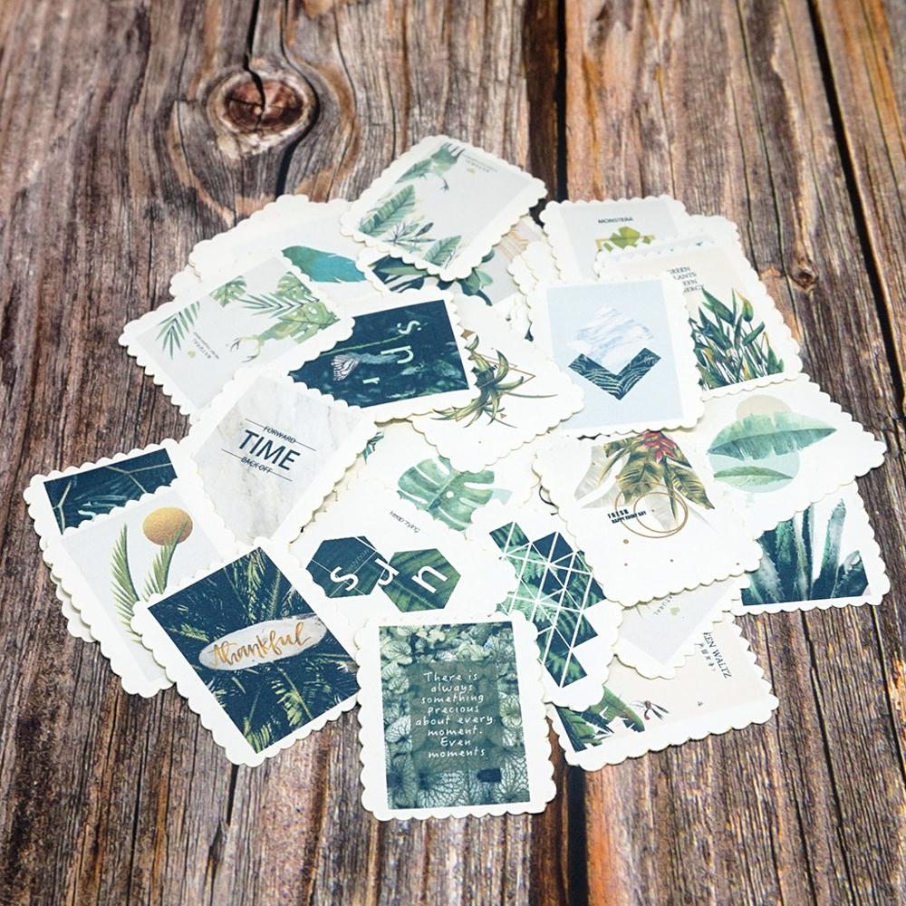 42PCS DIY Stickers Cute Plants Diary Paper Sealing Stickers Scrapbooking Diary Diy Album Stationery Stickers