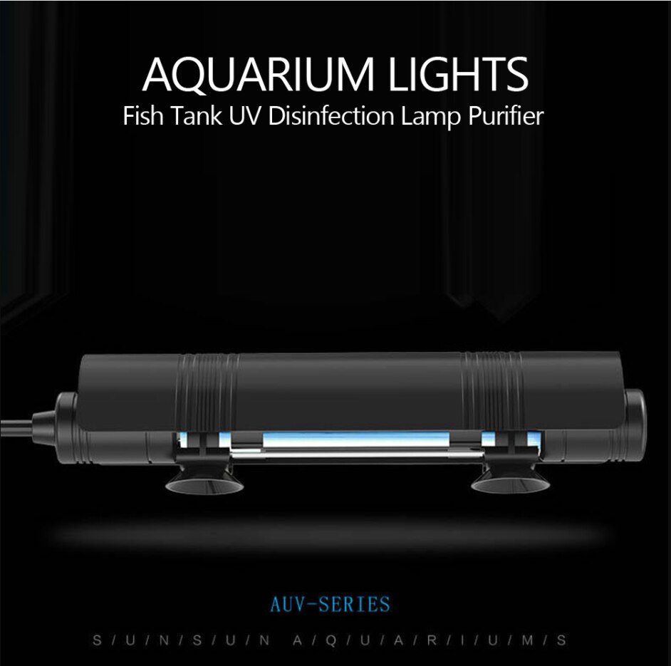 Fish Tank UV Disinfection Lamp Aquarium Sterilizer Germicidal Lighting withTiming Waterproof Bright Aquarium Sterilizer Lamp