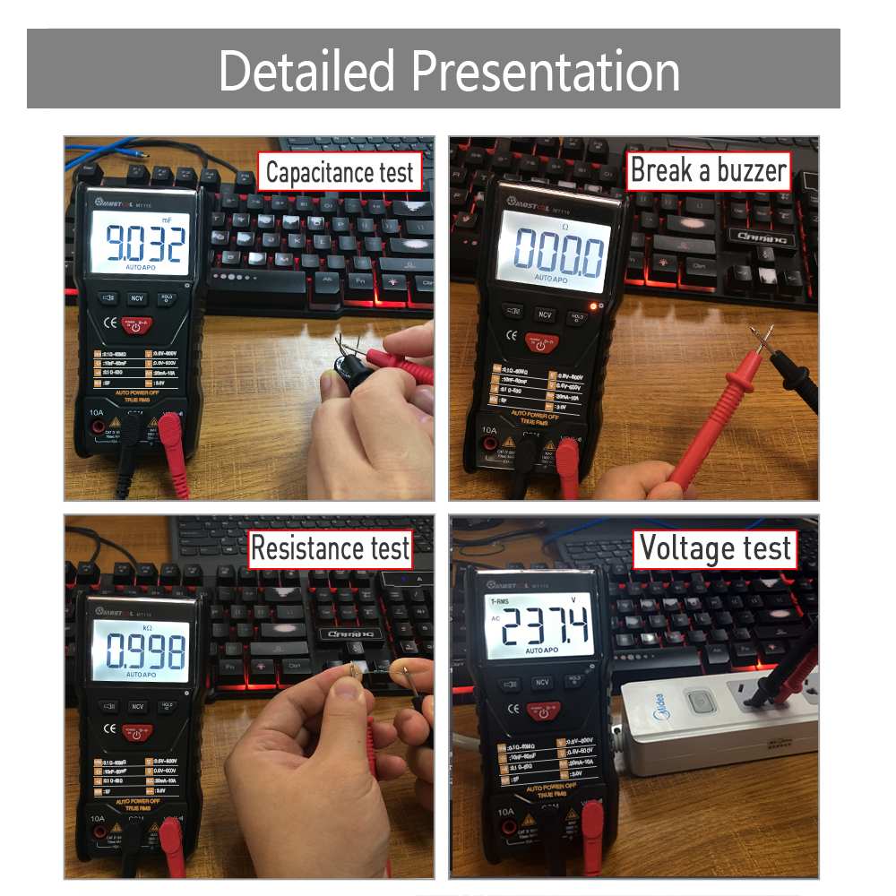 Digital Multimeter 9999 Counts High Speed Auto Range Tester Intelligent NCV True RMS Temperature Universal Multimetro