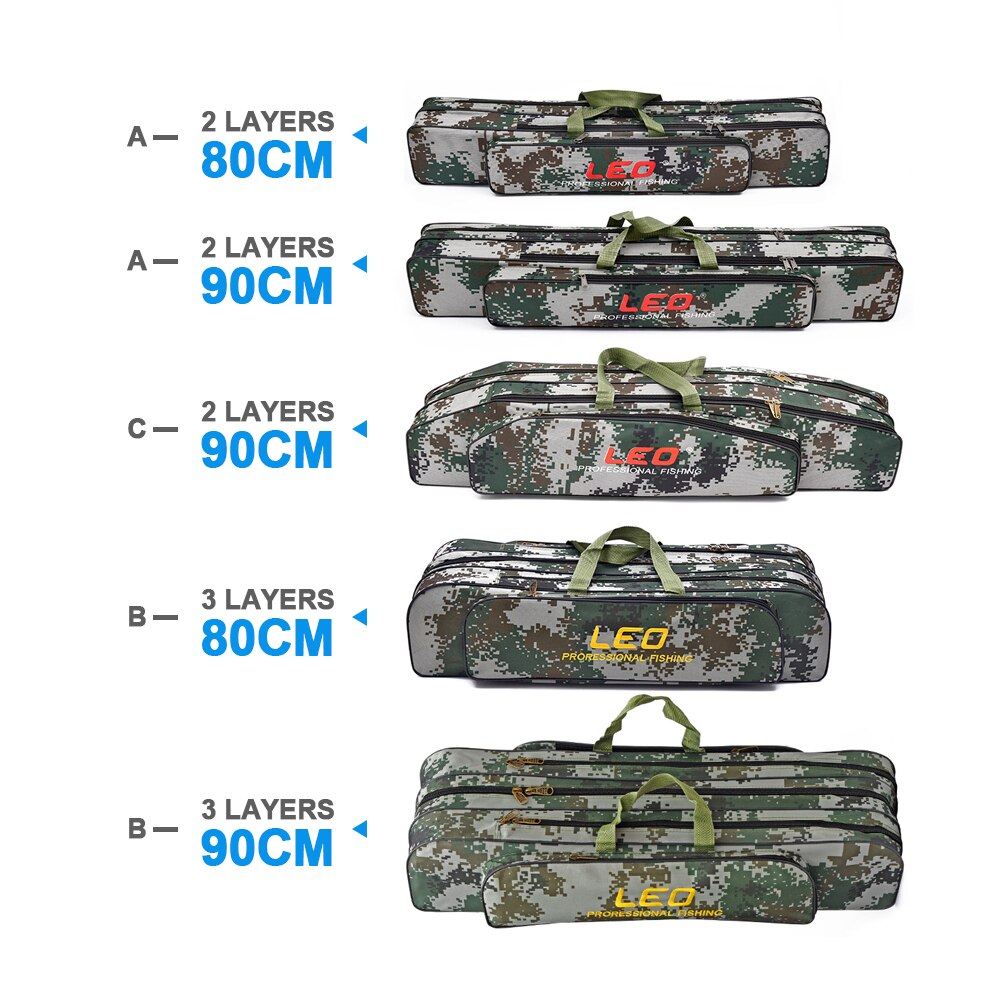 Twee/Drie Lagen 80 cm/90 cm Hengel Reel Tas Vissen Pole Gear Tackle Tool Reistas opbergtas Vissen Cover Bag