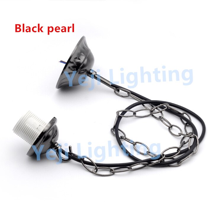 Auvent de plafond avec chaîne câble fil ensemble de câbles E27 Edison support de lampe pour lustre suspension lampe led ampoule accessoires d'éclairage: Black pearl