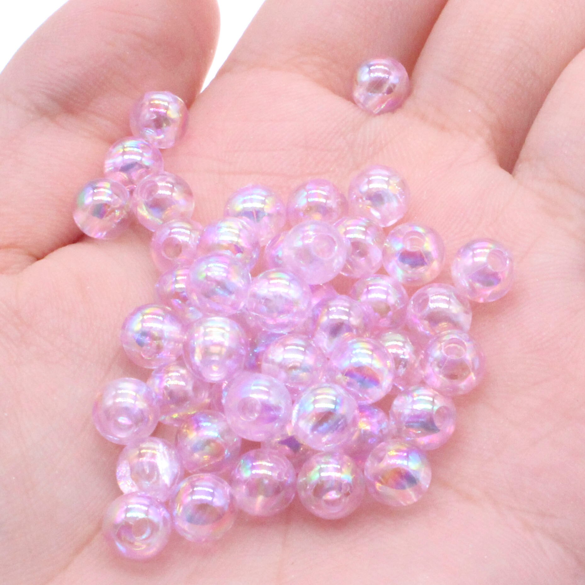 CHONGAI 6mm Light Purp Transparent AB Acrylic Round Ball Spacer Beads For Jewelry Making DIY Jewelry Accessories For Handicrafts: Purple