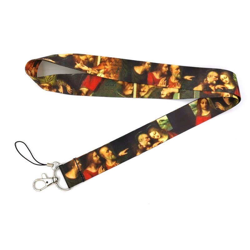 Cordón para el último teléfono de la Cena de Leonardo Da inci para llavero, Tarjeta para cadenas, soporte para insignia, correa para el cuello, cordón para llavero, cinta para colgar