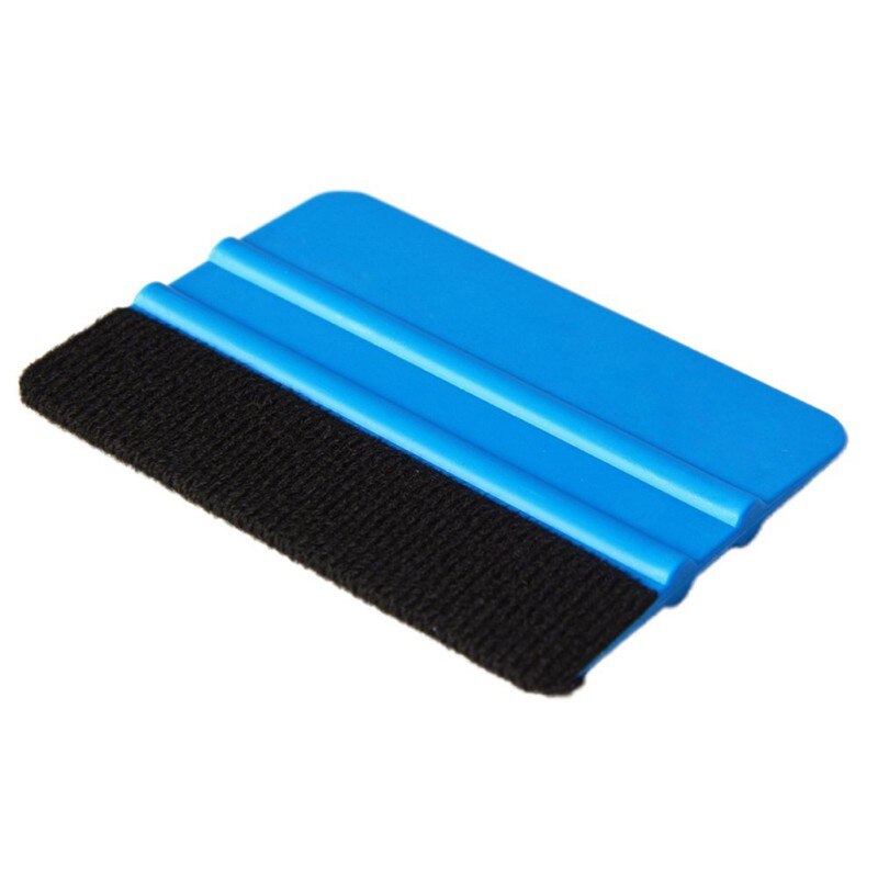 2 In 1 Auto Car Window Vinyl Film Wrap Installation Application Tools Kit Flannel 3M Square Blue Scraper