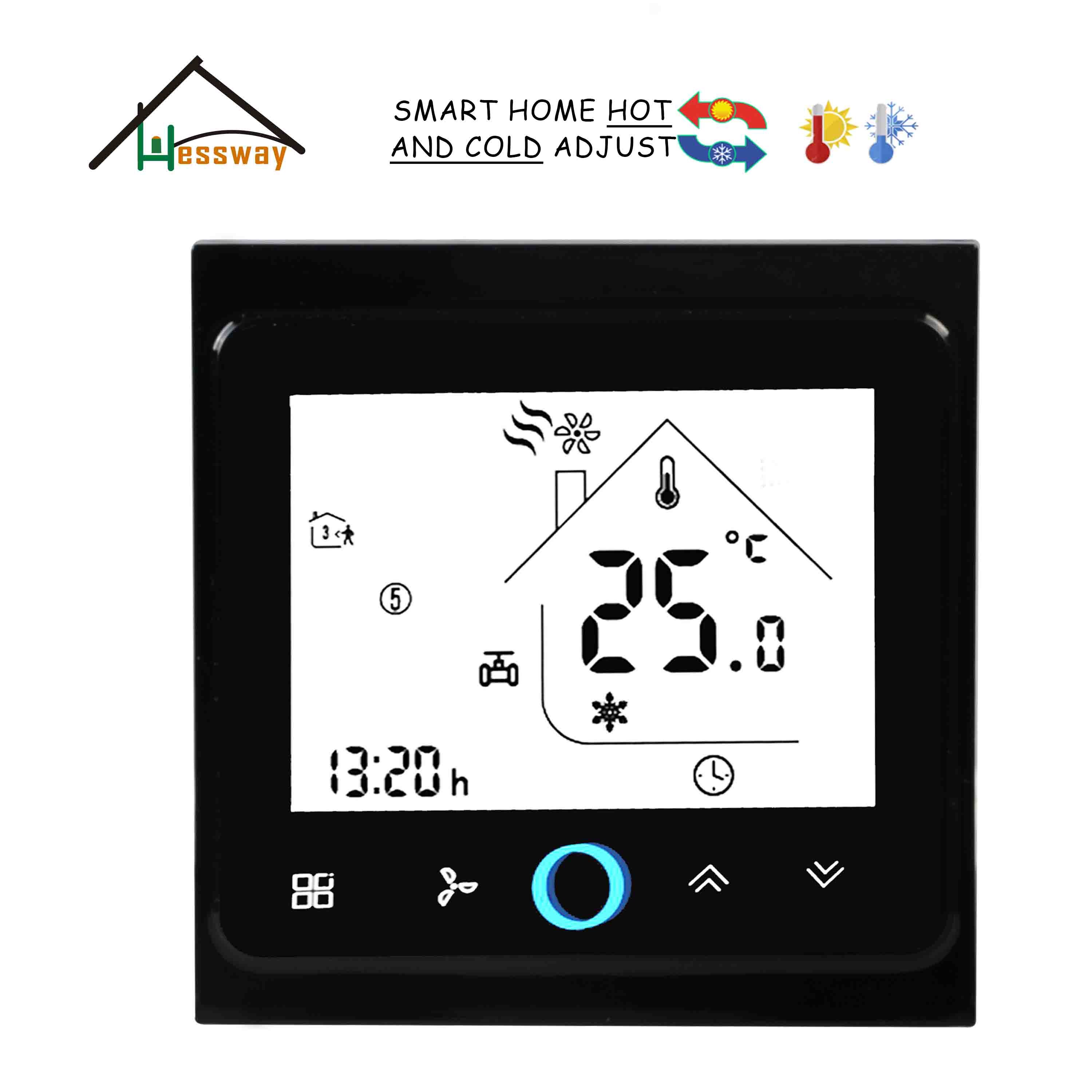 HESSWAY touch screen digital FCU thermostat for air conditioner 2p/4p