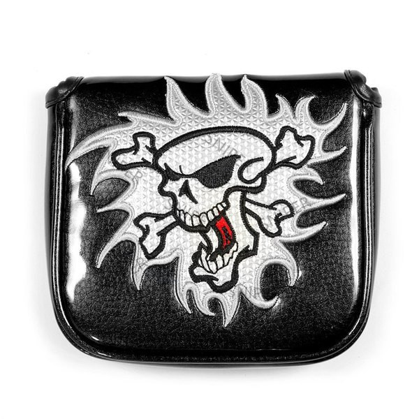 Pirate Thick PU Leather Golf UT Cover Headcover Golf Hybrid Headcover Utility Rescue Number Tag: Fangxing-black