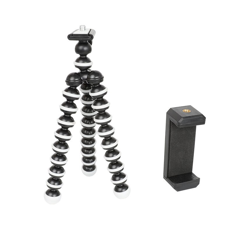 Octopus-Mini trípode plegable, portátil, Flexible, soporte de Clip para teléfono inteligente, cámara de acción, Stent, Trípodes para teléfono inteligente: Black