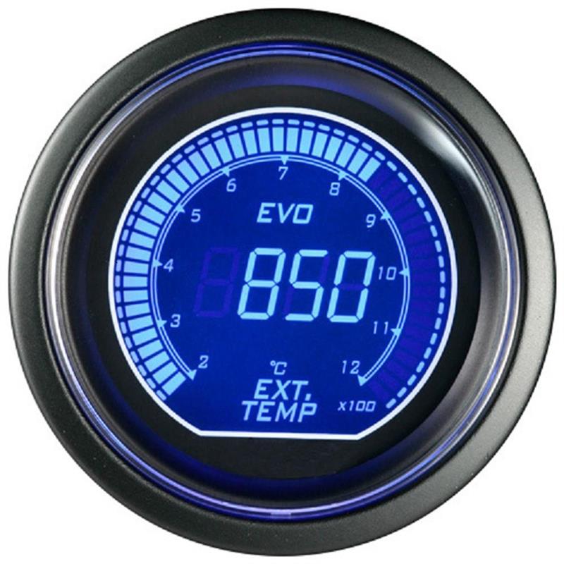 Digital 2 "52mm Turbo Manometer Auto Turbo Schub Messgerät PSI Wasser Temp Öl temperatur Öl Manometer Voltmeter Meter: ext temp