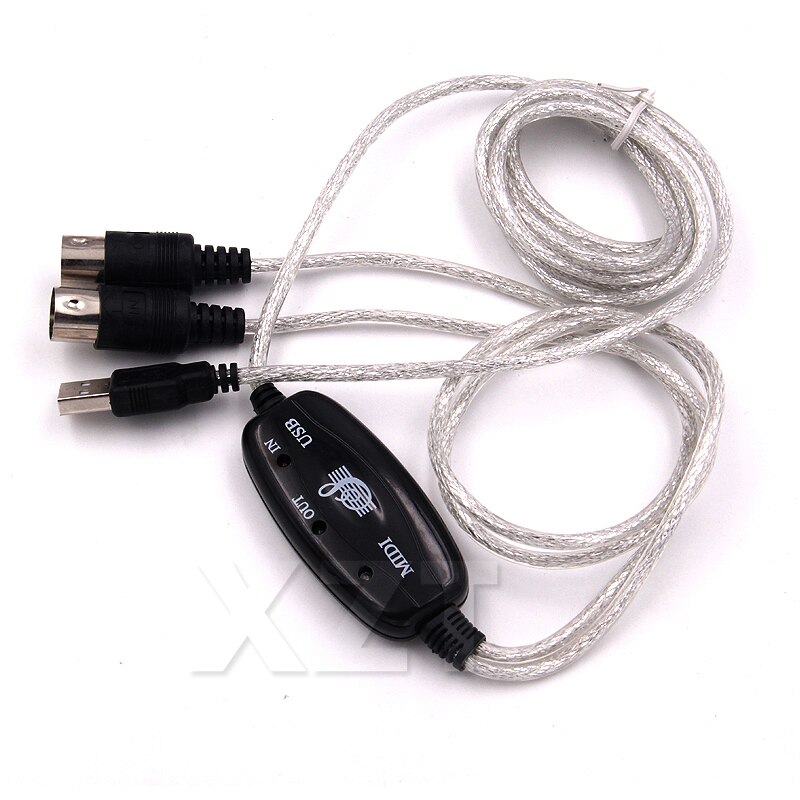 Kabel USB IN-OUT Konwerter MIDI z komputera na elektroniczną klawiaturę muzyczną z adapterem LED do komputera z systemem Windows 7