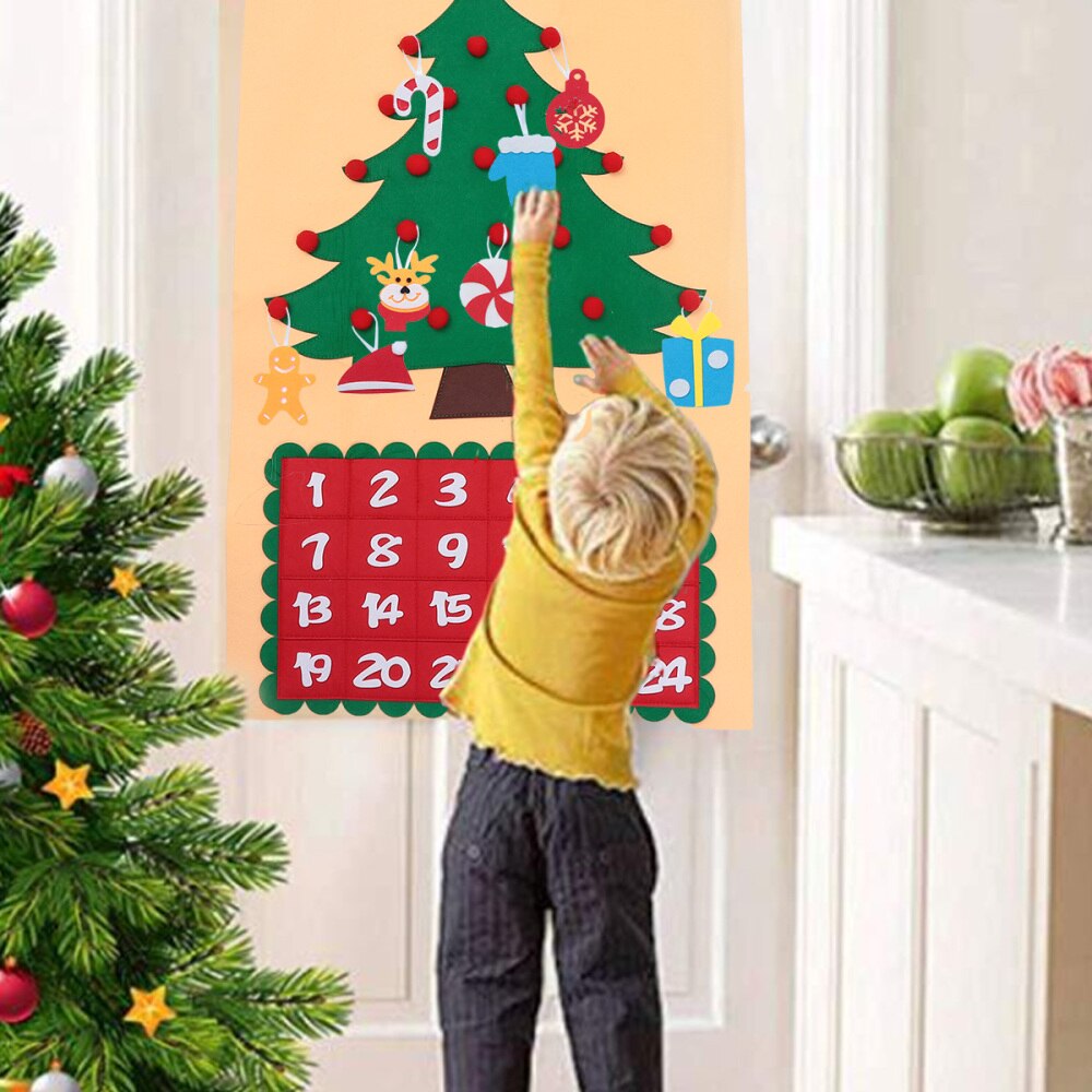 1 Set Hanging Hanging Calendar Christmas Calendar Countdown Calendar for Party