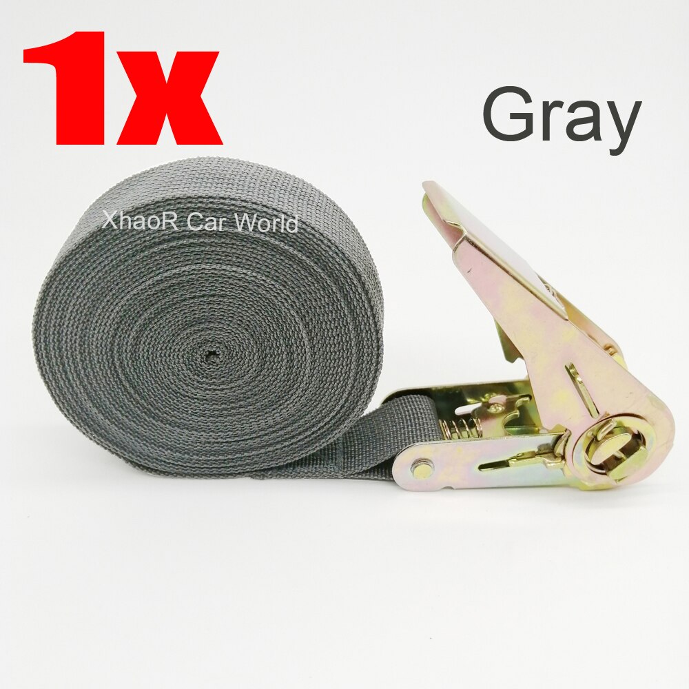 4m Tensioning Belts Adjustable Cargo Straps for Truck Boat Ratchet Tie-Down Belt for Luggage Bag Goods Bind Belt Car Accessories: Gray