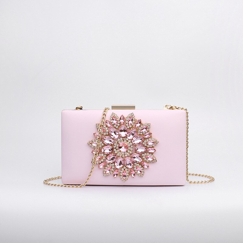 Tassen Voor Vrouwen Diamond Diner Clutch Bag Schouder Slingerde Keten Tas Cross-Border Slung Bag Luxe Tassen Tas: Roze