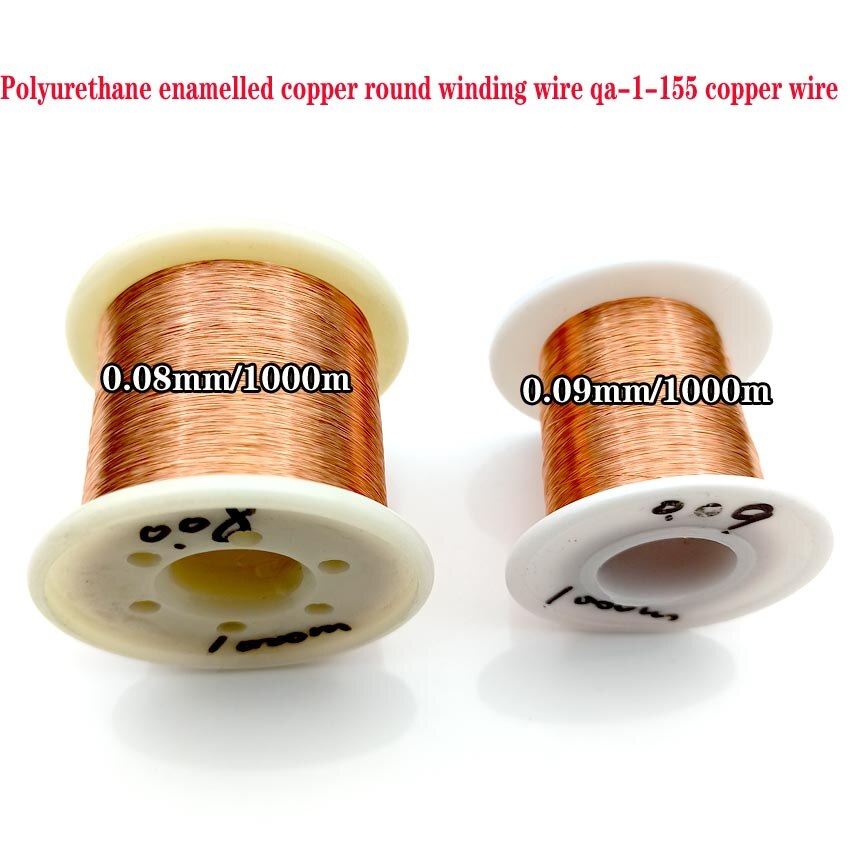 0.08mm 0.09mm Enameled Copper Wire Magnet Wire Magnetic Coil Winding wire For Making Electromagnet Motor Copper Wire Enamel1000m