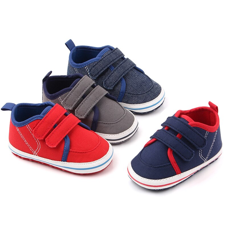 Babyskor pojkar flickor sneakers som andas sportspjälsäng mjuk first walker fritidsskor first walkers i 0-12 månader