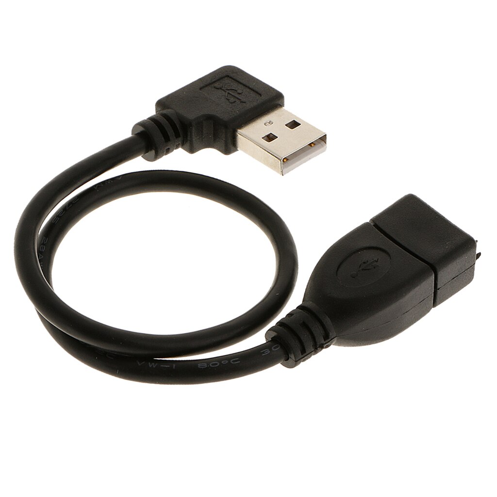 20cm USB Right Angle Extension Adapter Converter Cable For PC Laptop Camera