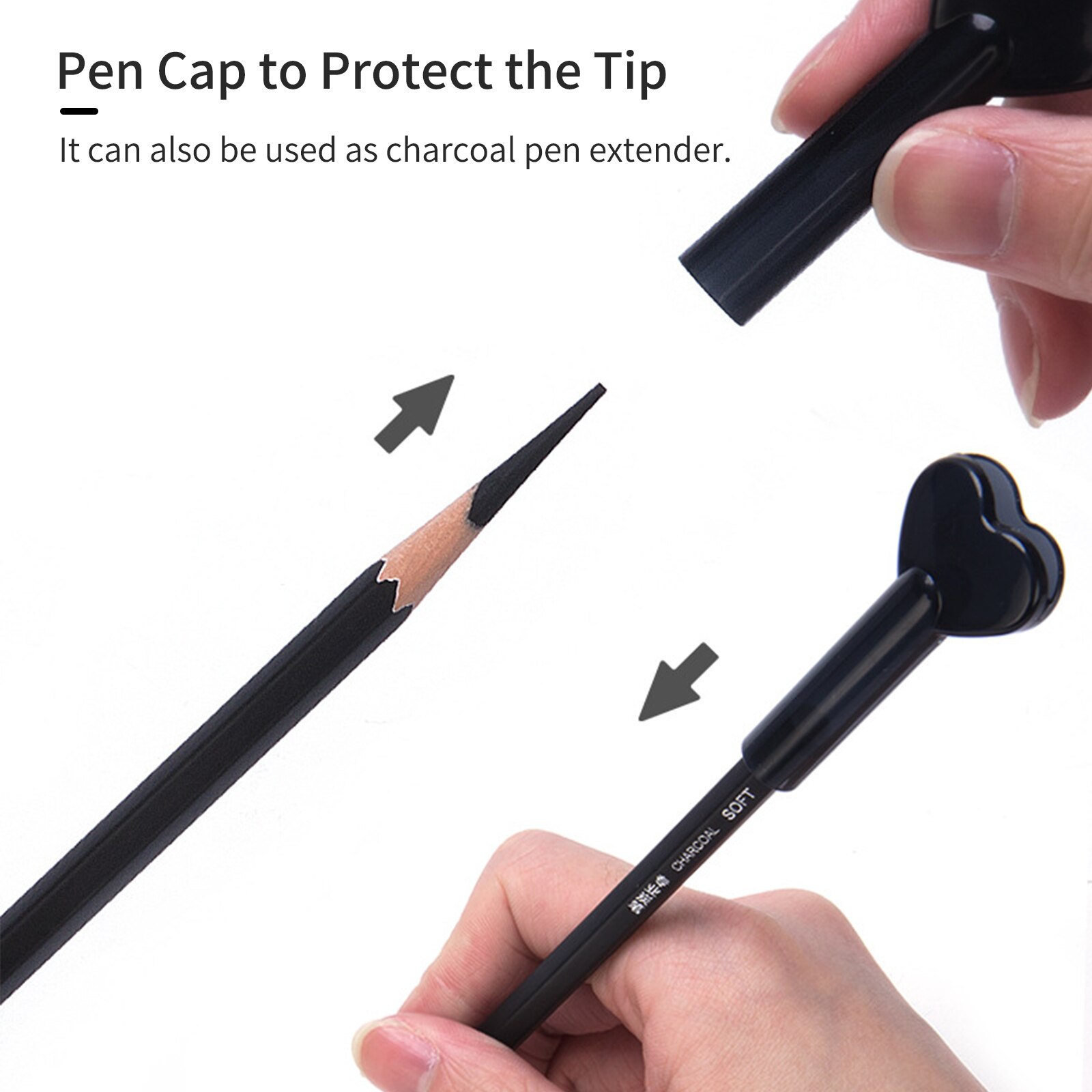 tenwin 12pcs Charcoal Pencils Set Sketching Pencils Soft Charcoal Pencils for Drawing Sketching Shading for Artists