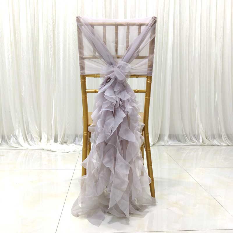Slik farve stol bøjning af rammer hotel møde stol band bryllup begivenheder fest ceremoni dekoration: Flisegrå