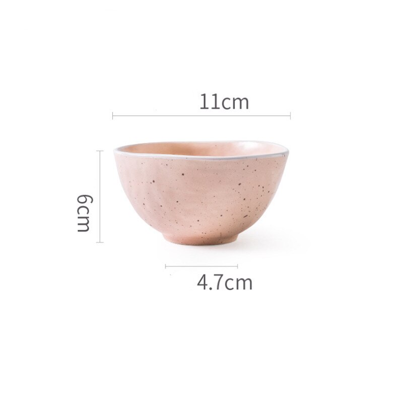 Europeisk keramikk rosa grå servise dessertretter porselen frokost biff tallerken enkel middag suppe risboller: 4.5 tommers rosa bolle