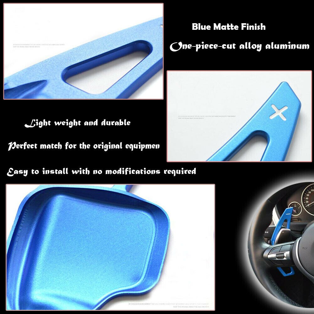 2pcs car Steering Wheel Paddle Extensions Shifter Kit blue aluminum Shift Paddles For BMW 3 4 5 6 Series F10 F30 i8