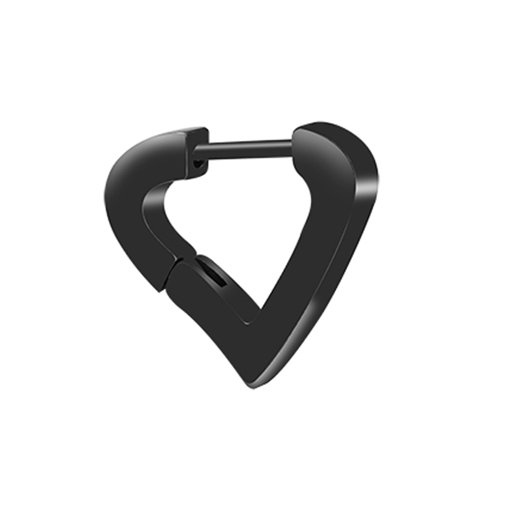 Mode Gothic Driehoek Vierkante Unisex Punk Rock Rvs Mannen Vrouwen Oor Stud Oorbellen Doorboord Push-Back Ear Plug gesp: Single / Black Black