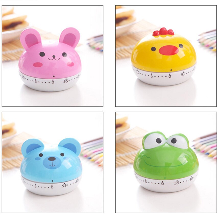 Leuke Cartoon Keuken Timer Kid Studie Time Management Wekker Koken Herinnering Dier Konijn Beer Kikker Vorm Timer Home Decor