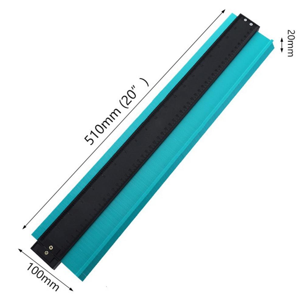 12/14/25cm plast kontur profil måler meter duplikat merking måle måleverktøy laminat tre fliser radian linjal verktøy: 50cm grønne