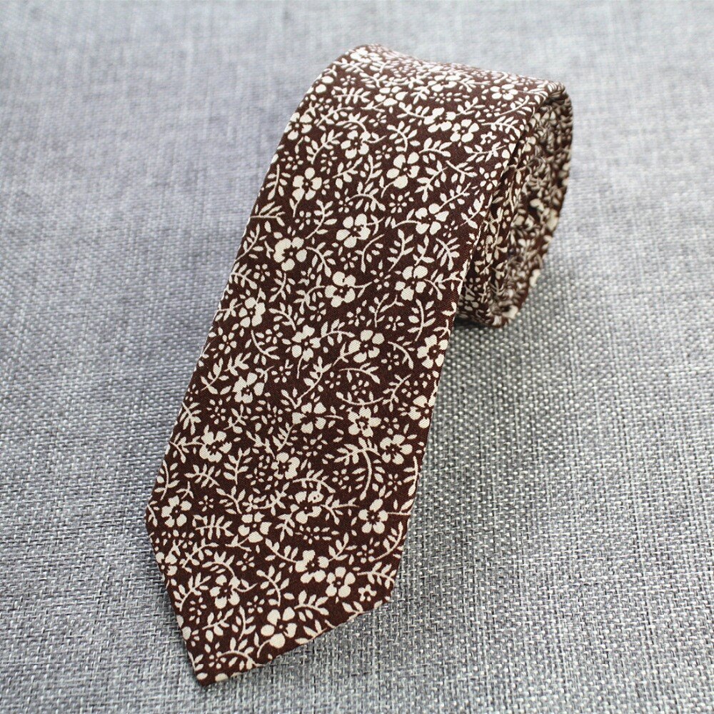 RBOCOTT 6cm Cotton Ties Floral Ties Mens Necktie Casual Suit Wedding Skinny Neck Tie Party Slim Tie Gravatas