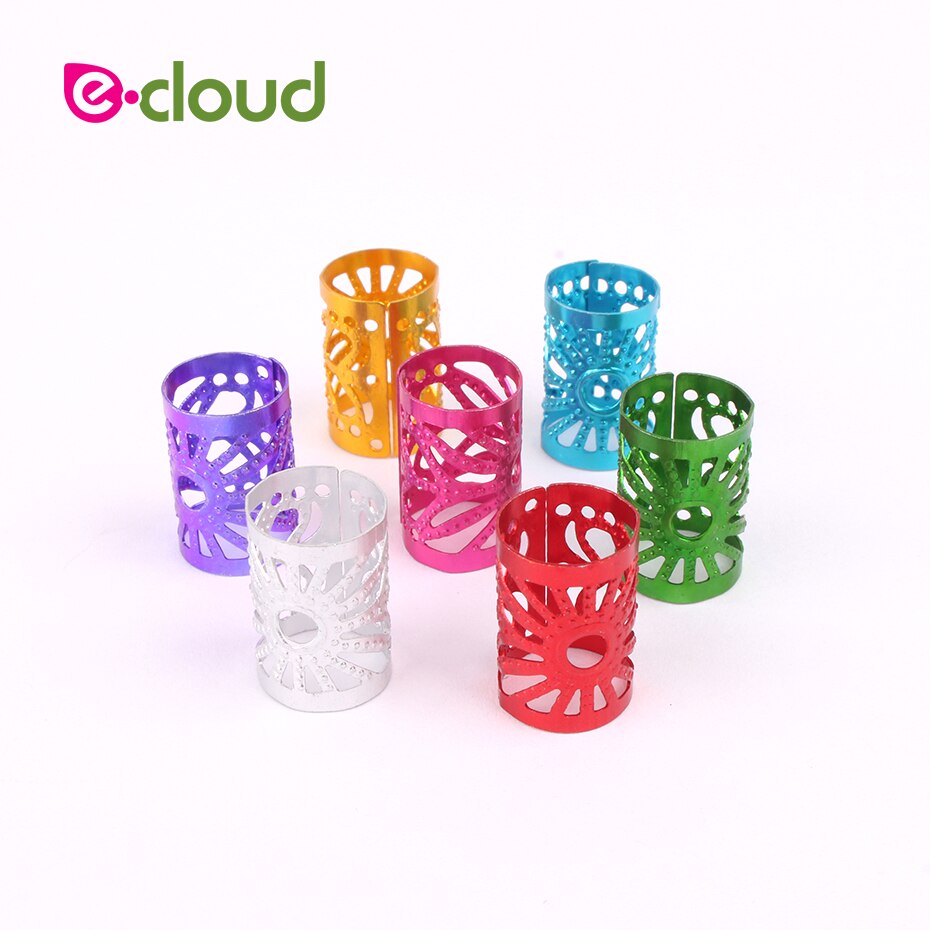 50 pz/borsa regolare Mirco anelli per capelli perline per capelli colore misto per uncinetto Dreadlock perline per capelli 10mm foro tubi metallici