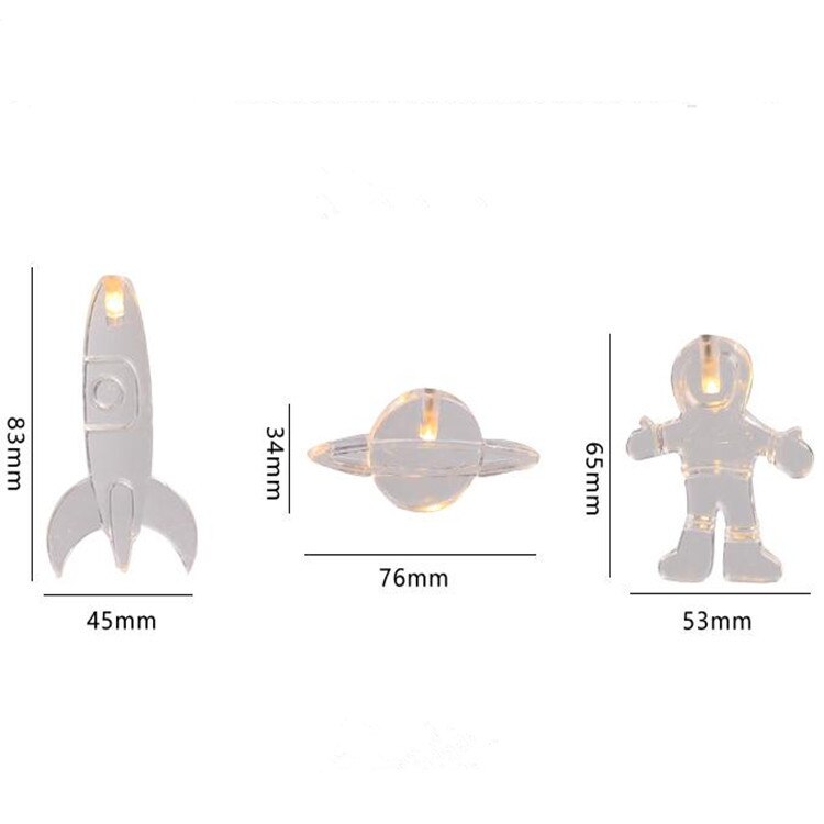 10/ 20 LED Astronaut Spaceship Rocket Led String Lights Party Lights Children Wall Window Nursery Kids Room Decor