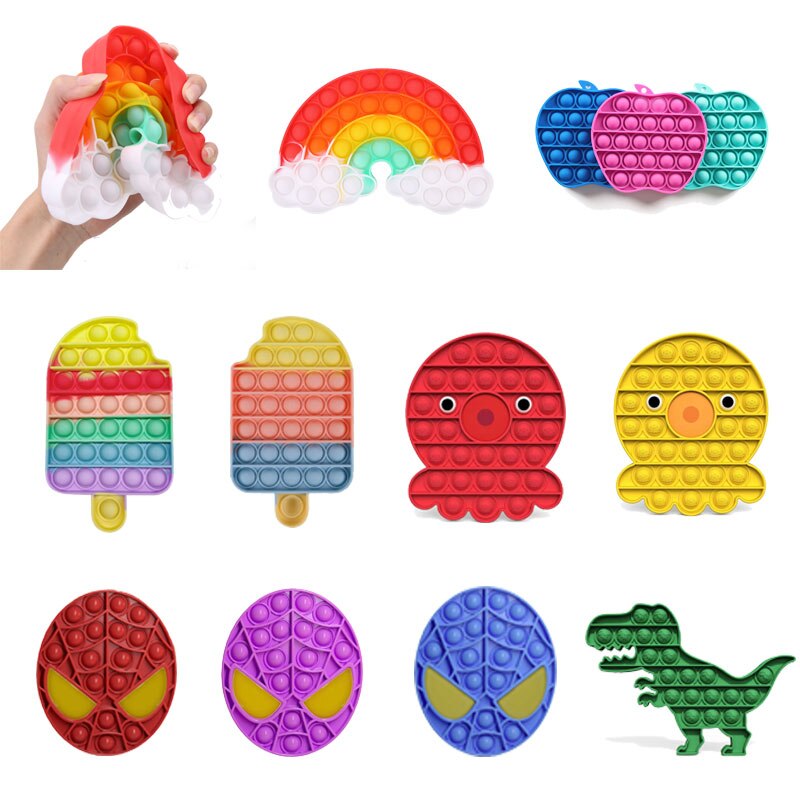 Kinder Autismus Push Blase Zappeln Sensorischen Spielzeug Regenbogen Anti-Stress-Spielzeug für Kinder Erwachsene Dekompression Spielzeug Antistress-speelgoed