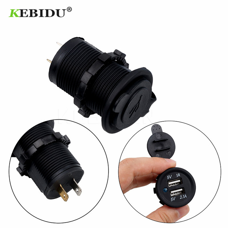 Waterdichte Dual Usb-poort Auto-oplader Sigarettenaansteker Plug Mobiele Telefoon Smart Opladen Adapter voor auto boot motorfiets