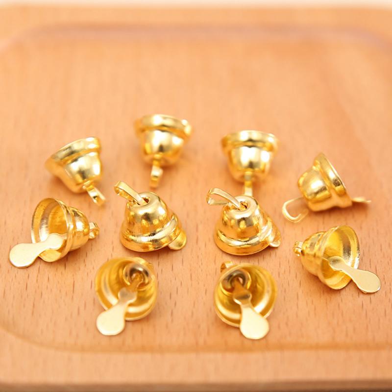 20 Stks/set Gold Jingle Bell Mini 11Mm Bells Kerstboom Opknoping Decor Craft Smeedijzeren Kerst Decor Bell