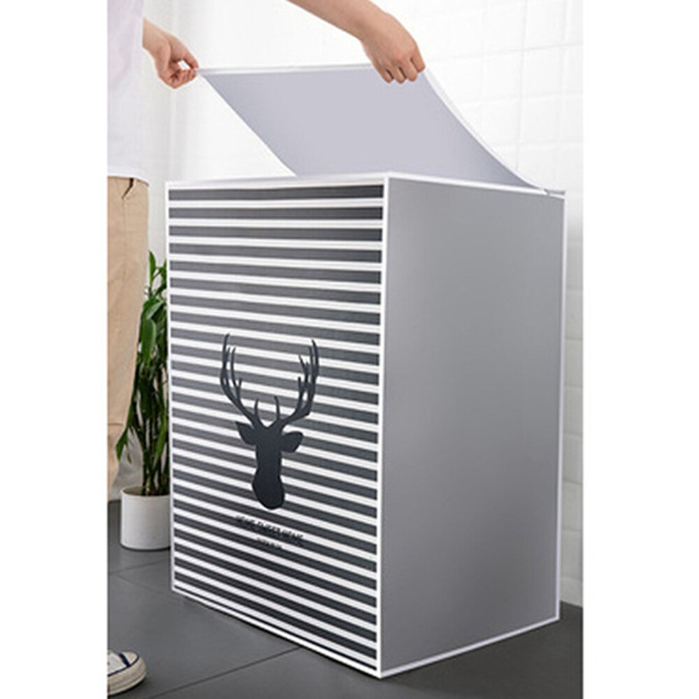 Drum Washing Machine Waterproof Dust Cover Dryer Polyester Silver Dustproof Washing Machine Cover Household Goods: A Deer