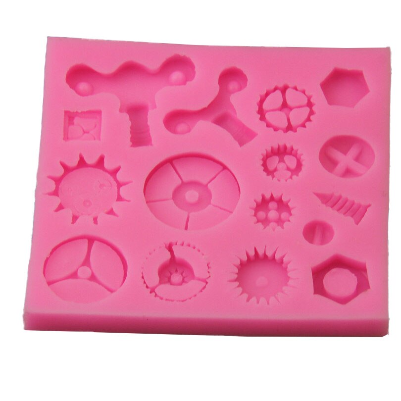 Fantang – moule en silicone, vis d&#39;engrenage, gâteau steampunk, fondant au chocolat, outils matériels de modélisation en silicone