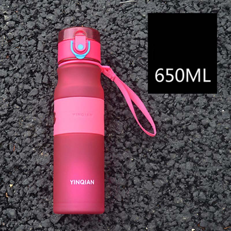 Milieuvriendelijke plastic babybekers voor kinderen, babyfles met cartoonmotief, kinderfles met rietje voor pasgeborenen, volwassen kinderen, fles 300/320/650ml: 650ml l rozenband