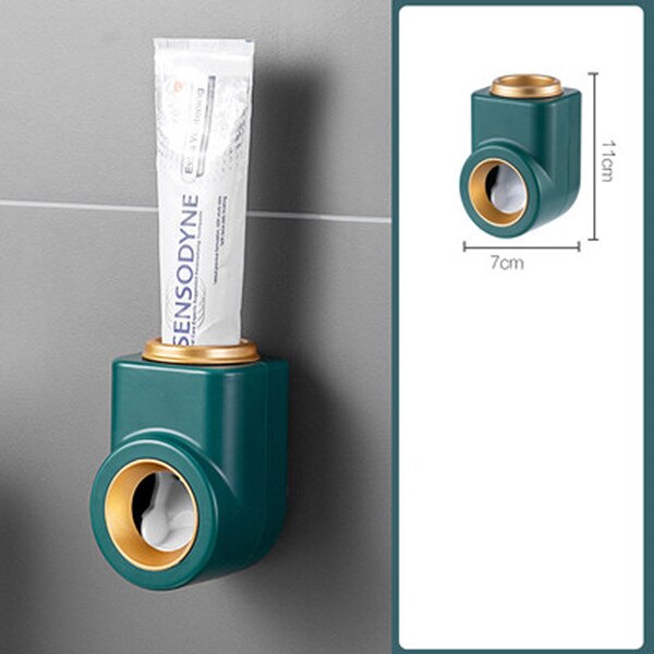 OYOREFD-exprimidor de pasta dental de pared, dispensador de pasta dental completamente automático, soporte para pasta dental de baño, accesorios para el baño: Green