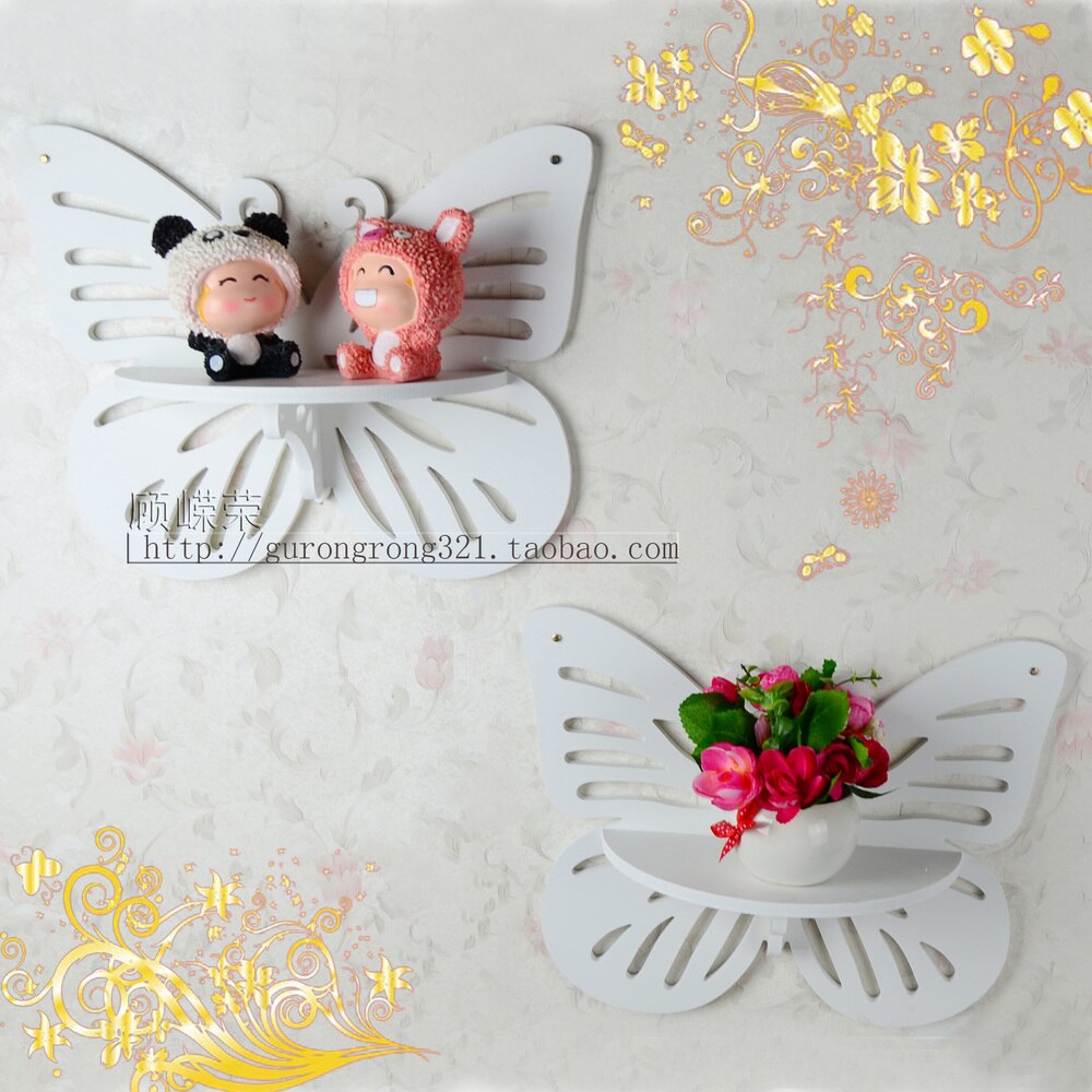 simple butterfly hollow TV background wall hanging wall decoration shelf wall shelf frame Shelves flower LM01181044