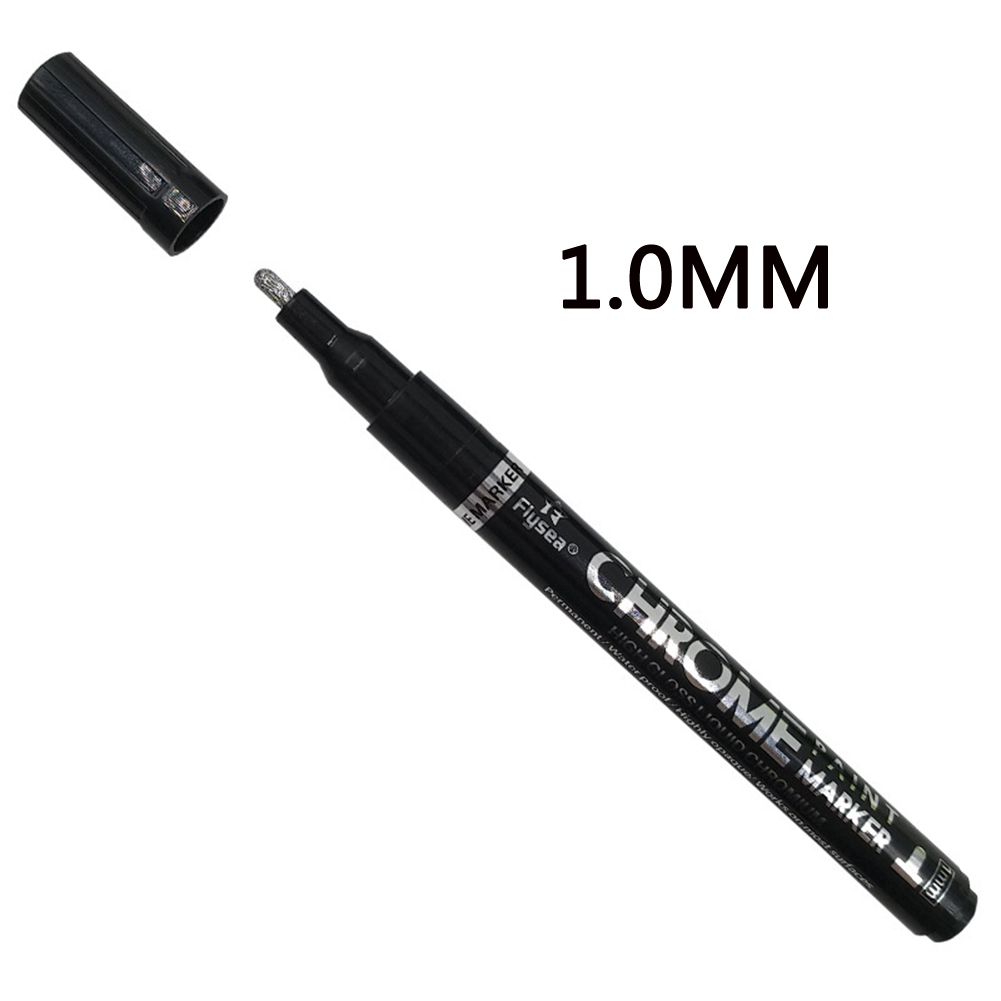 Nestepeili kromi tussikynä 0.7/1/3mm kärjellä peiliheijastus kyltti kynä soomth kirjoitus maali tussit kynä toimistotarvikkeet: 1.0mm