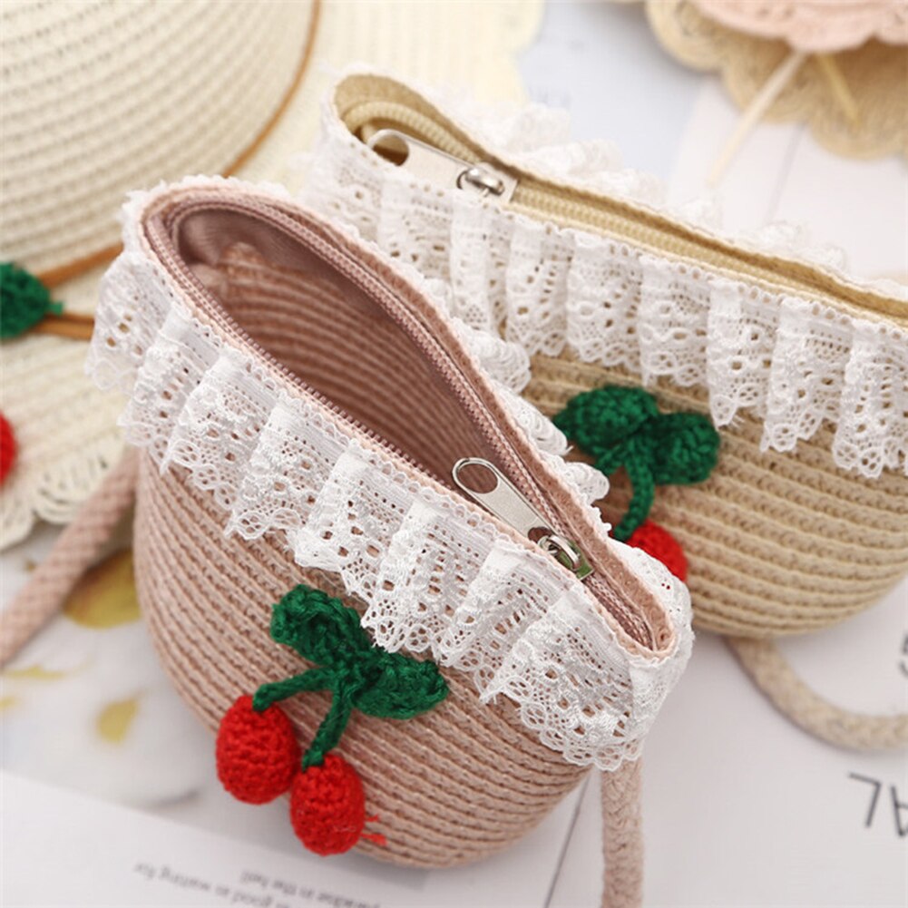 Letnie kapelusze przeciwsłoneczne dla dziewczynki dziecko dzieci dziecięce kapelusze plażbyć winnym truskawka ochrona UV słomiany kapelusz kapelusz typu wiaderko na wolnym powietrzu Sunhat torba