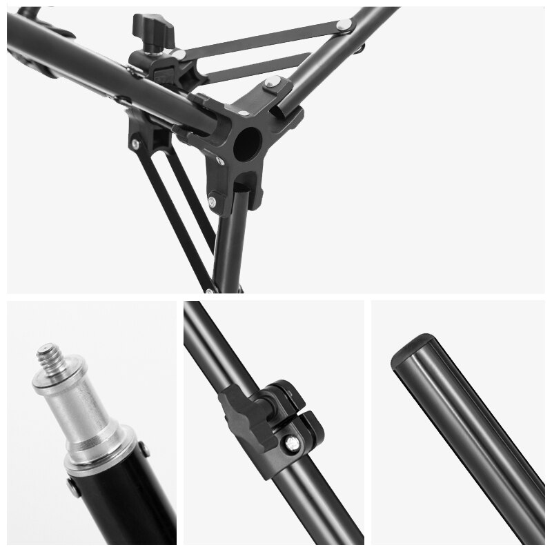 TENWISH 2 Meters 6.5' Reversible Leg Light Stand Compact Portable Tripod for Photographic Studio Ring Lamp Youtuber Tiktok Live
