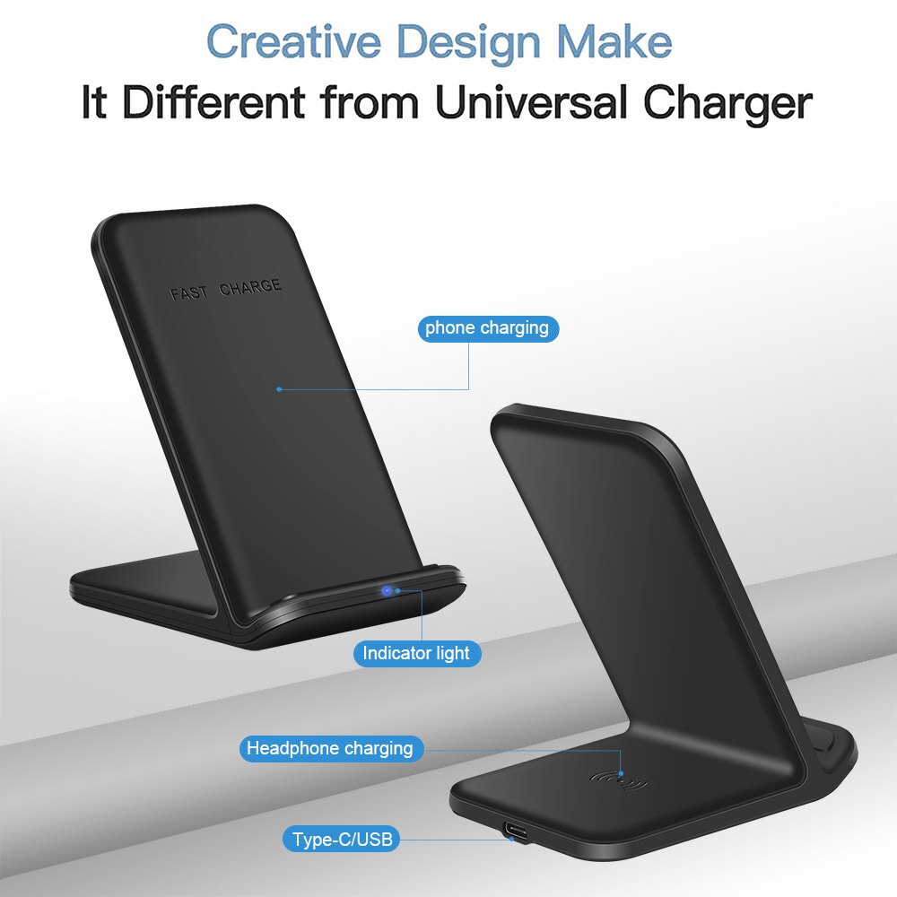 FDGAO 15W Qi chargeur sans fil Charge rapide 10W support de Charge rapide pour iPhone 11 Pro XR XS X Samsung S20 Galaxy bourgeons Airpods Pro