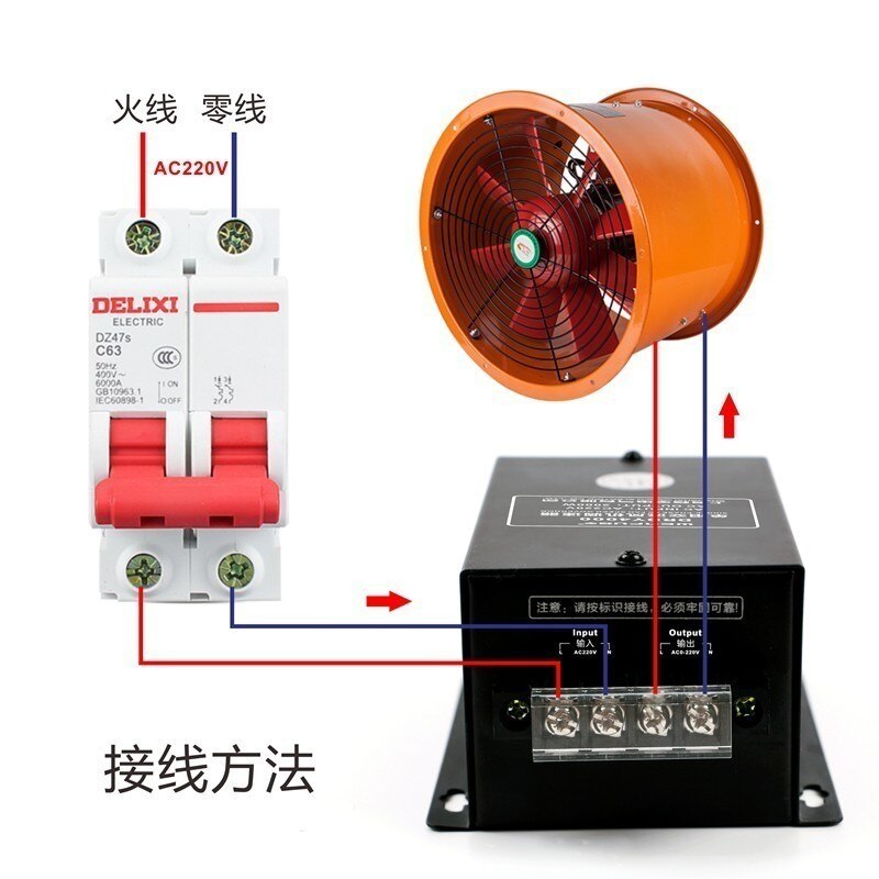 Single-phase fan speed controller AC motor speed switch infinitely variable ceiling fan fan speed switch 220v 2500W-5000W