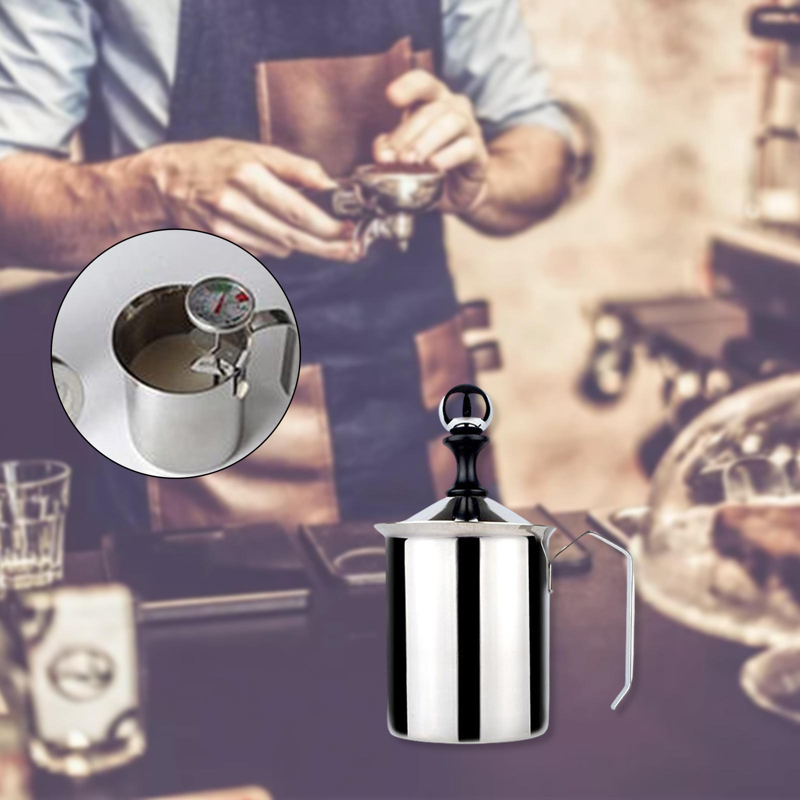 500ml Manual Milk Frother Hand Pump Milk Foamer for Coffee Cappuccino Latte Chocolate