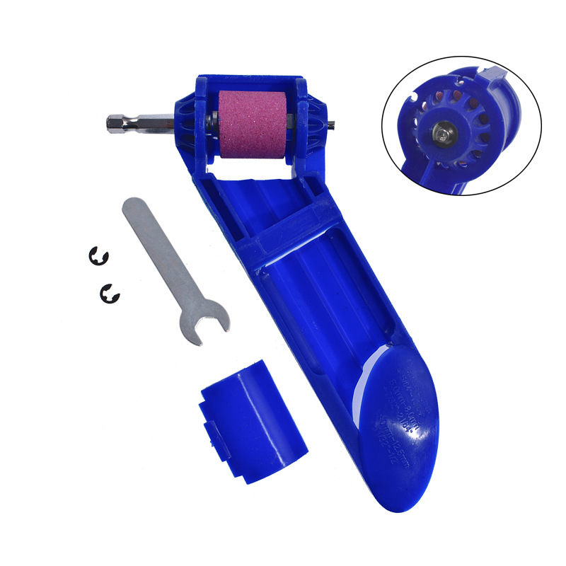 Drill Bit Sharpener Portable Drill Grinding Tools Corundum Grinding Wheel Drill Bit Sharpener Titanium Drill Bit Power Tools Kit: Blue